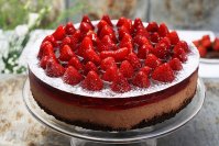 Čokoládovo-jahodový cheesecake